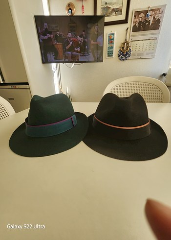 Koyu Yeşil unisex Yün Fötr Şapka ve özel dikim kasket. - Görsel 6