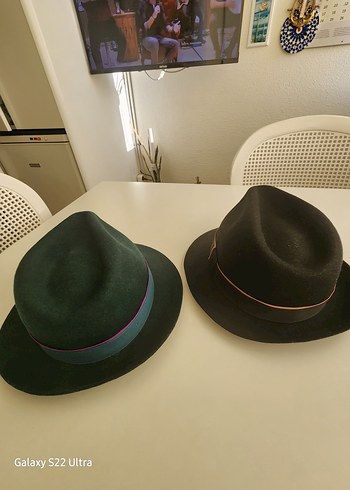 Koyu Yeşil unisex Yün Fötr Şapka ve özel dikim kasket. - Görsel 4