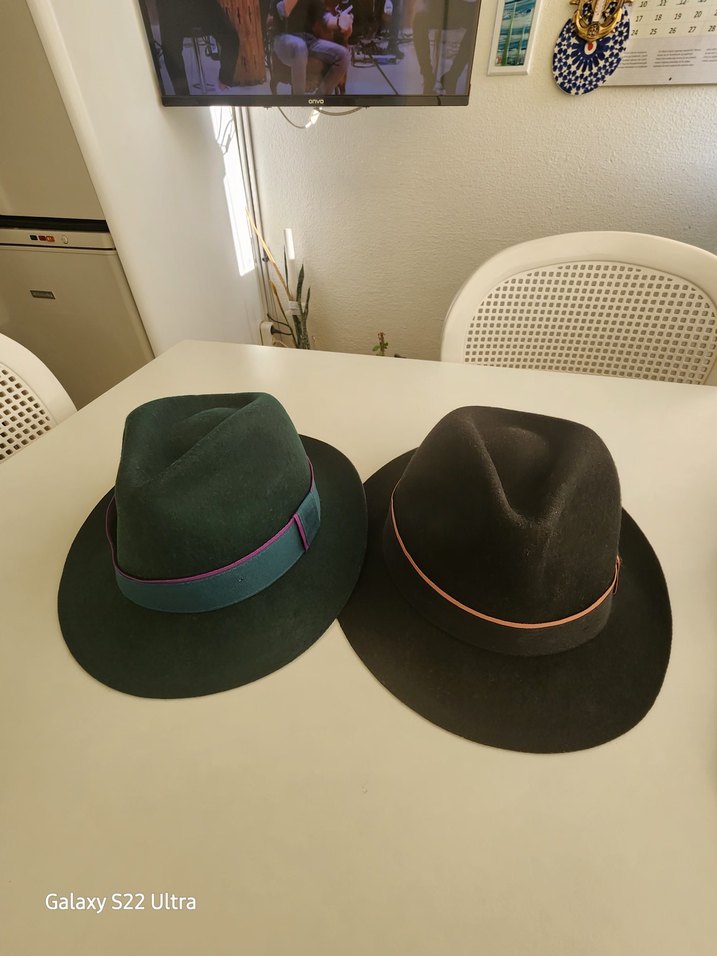 Koyu Yeşil unisex Yün Fötr Şapka ve özel dikim kasket. - Görsel 3