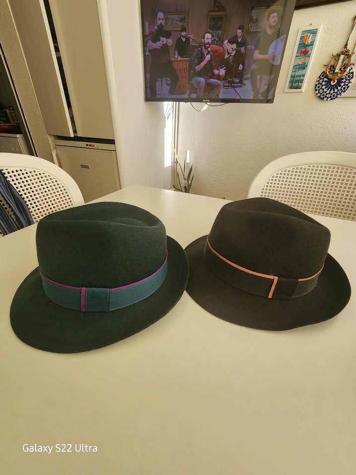 Koyu Yeşil unisex Yün Fötr Şapka ve özel dikim kasket. - Görsel 5