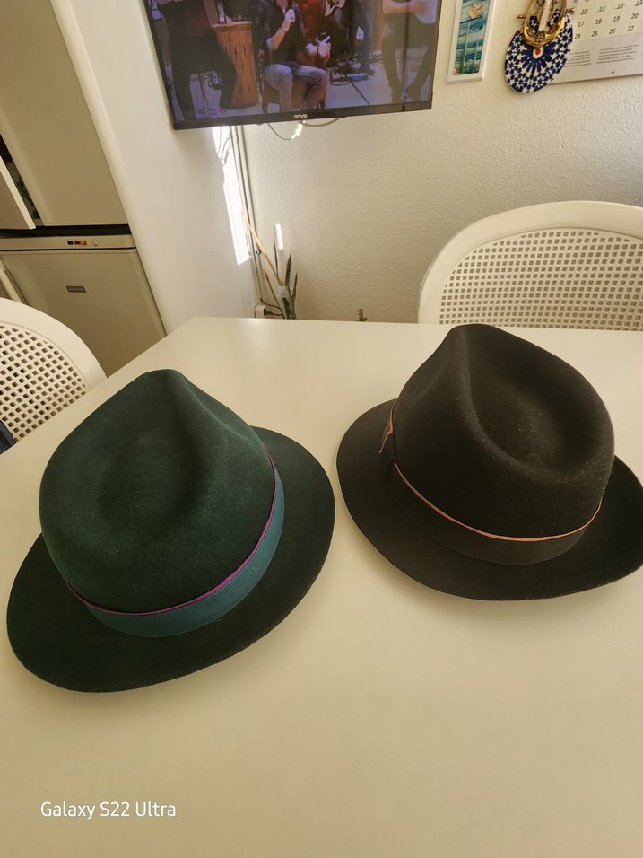 Koyu Yeşil unisex Yün Fötr Şapka ve özel dikim kasket. - Görsel 4