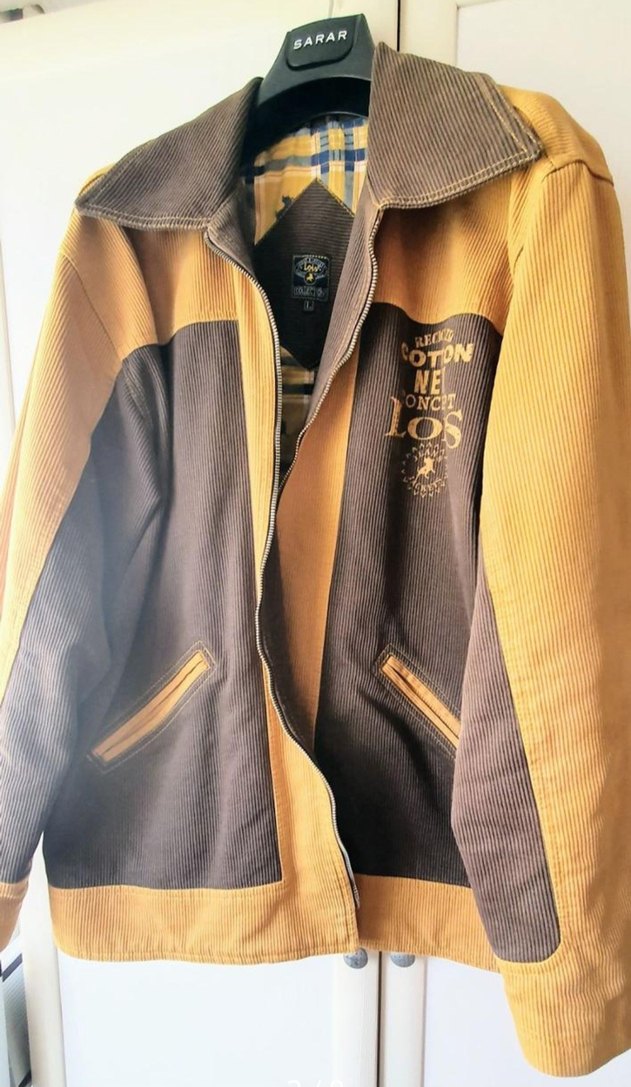 Kahverengi Baskılı Pamuklu Erkek Ceket - Görsel 2