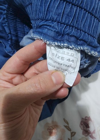 44 Beden mavi Renk Bayan genis paça pantolon