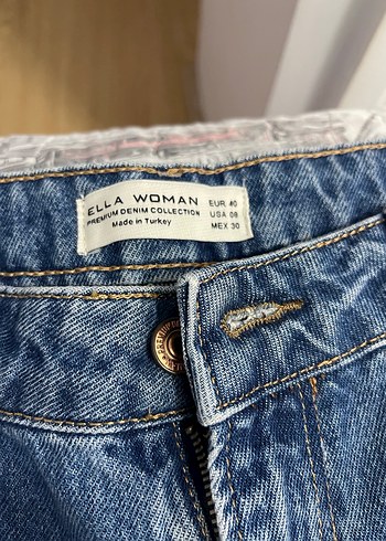 Gri kesimli Bol Kesim Kadın Midi Jean - Görsel 5