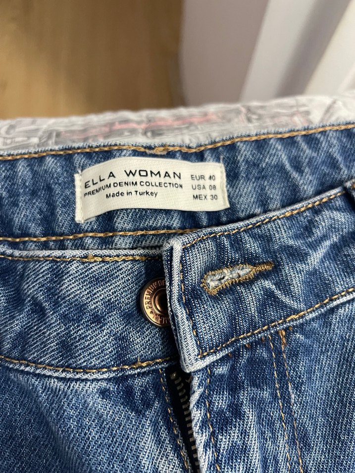 Gri kesimli Bol Kesim Kadın Midi Jean - Görsel 5