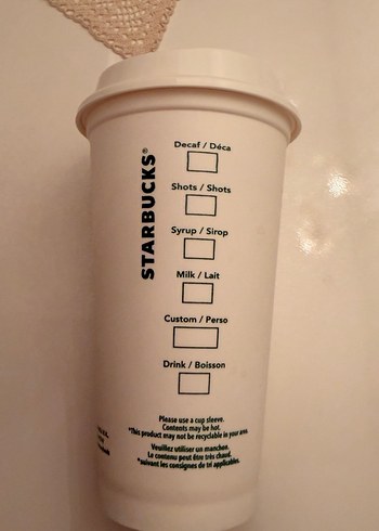 Starbucks Beyaz Plastik Bardak - Görsel 4