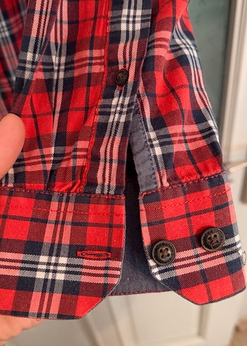 Erkek Kırmızı Ekose Uzun Kollu Gömlek - Görsel 4