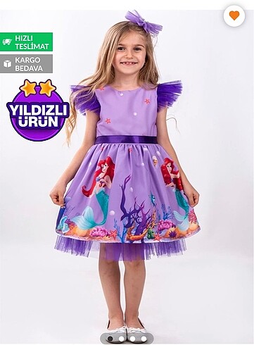 Denizkızı Ariel prenses kostüm elbise