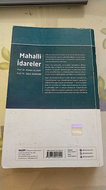  Mahalli İdareler (Yerel Yönetimler) Ahmet ULUSOY, Tekin AKDEMİR.