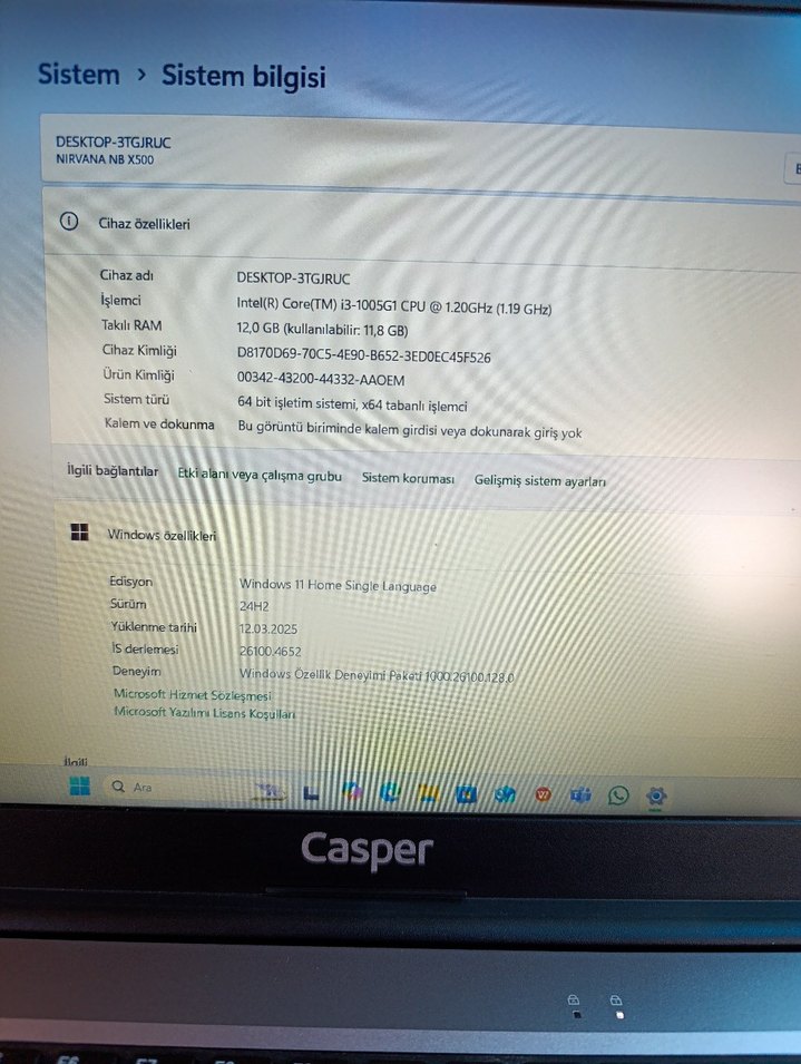 Gri Casper Laptop - Görsel 4
