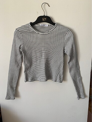 Çizgili Bluz Stradivarius Crop Top