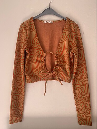 Pull and Bear Pull bear desenli crop bolero