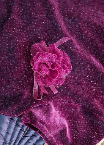 Kısa Kollu Mor Kız Çocuk Elbise - Görsel 3