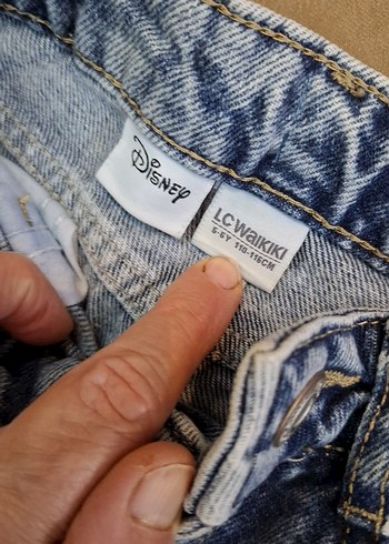 Renkli Baskılı Kız Kot Pantolon - Görsel 6