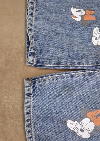 Renkli Baskılı Kız Kot Pantolon - Görsel 4