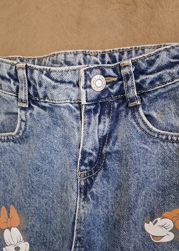 Renkli Baskılı Kız Kot Pantolon - Görsel 3