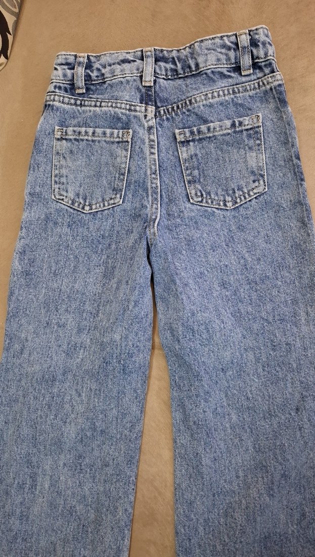 Renkli Baskılı Kız Kot Pantolon - Görsel 5