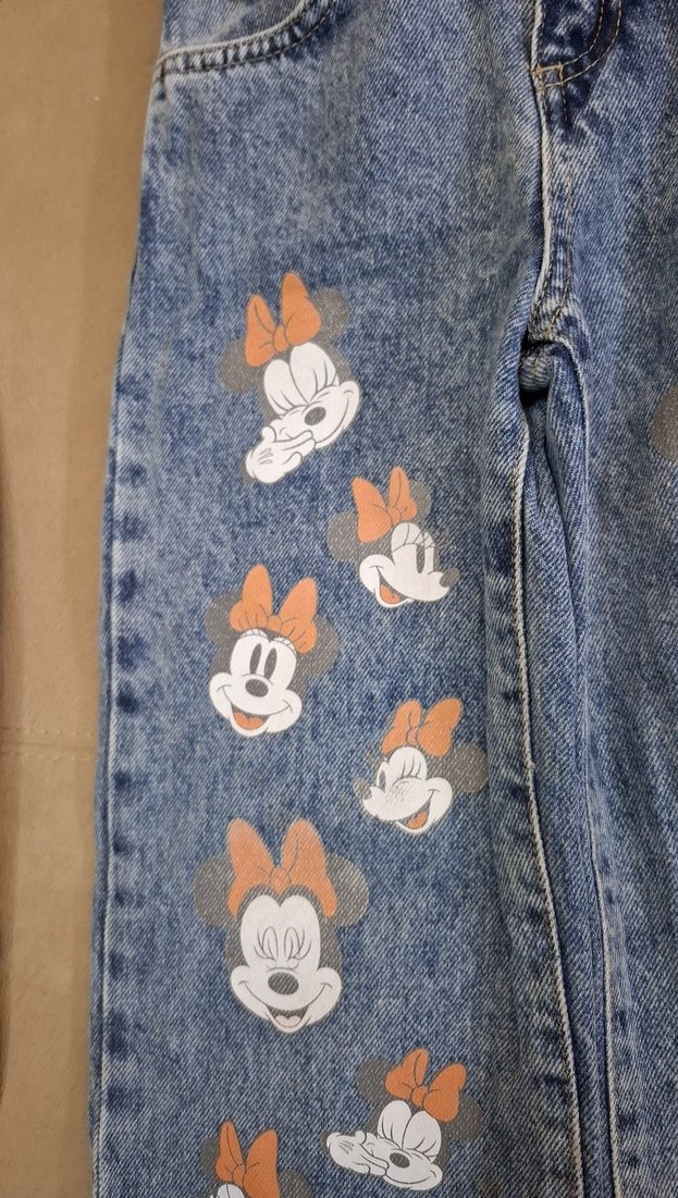 Renkli Baskılı Kız Kot Pantolon - Görsel 2