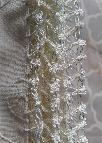 Keten krem rengi iğne oyalı runner,sıfır ürün - Görsel 2