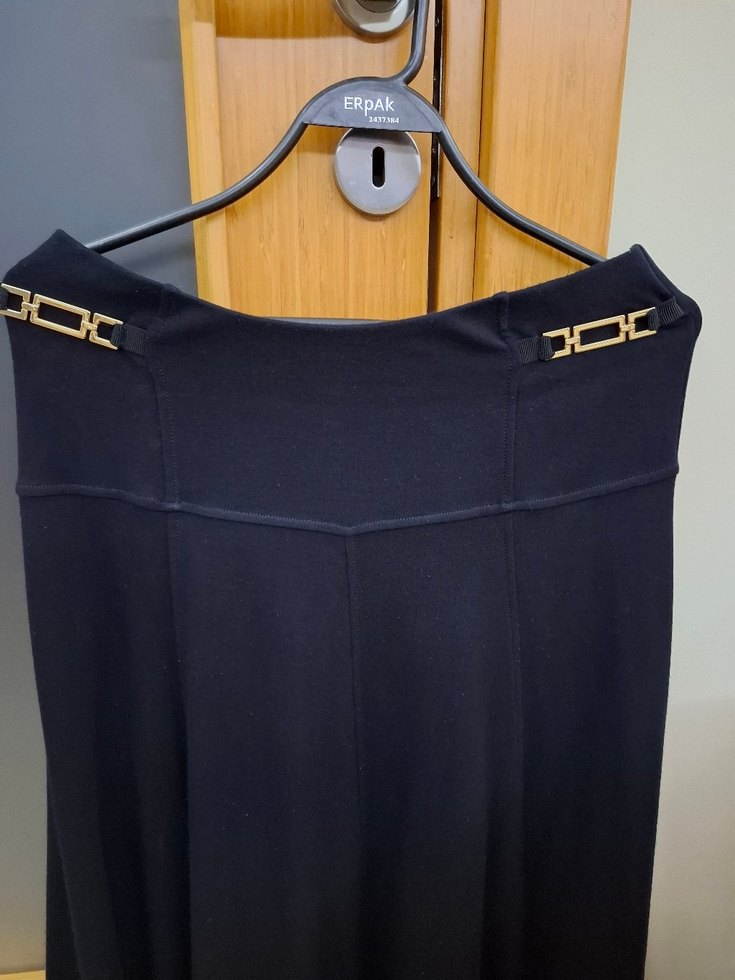 Siyah Uzun Salaş Drapeli Etek - Görsel 3