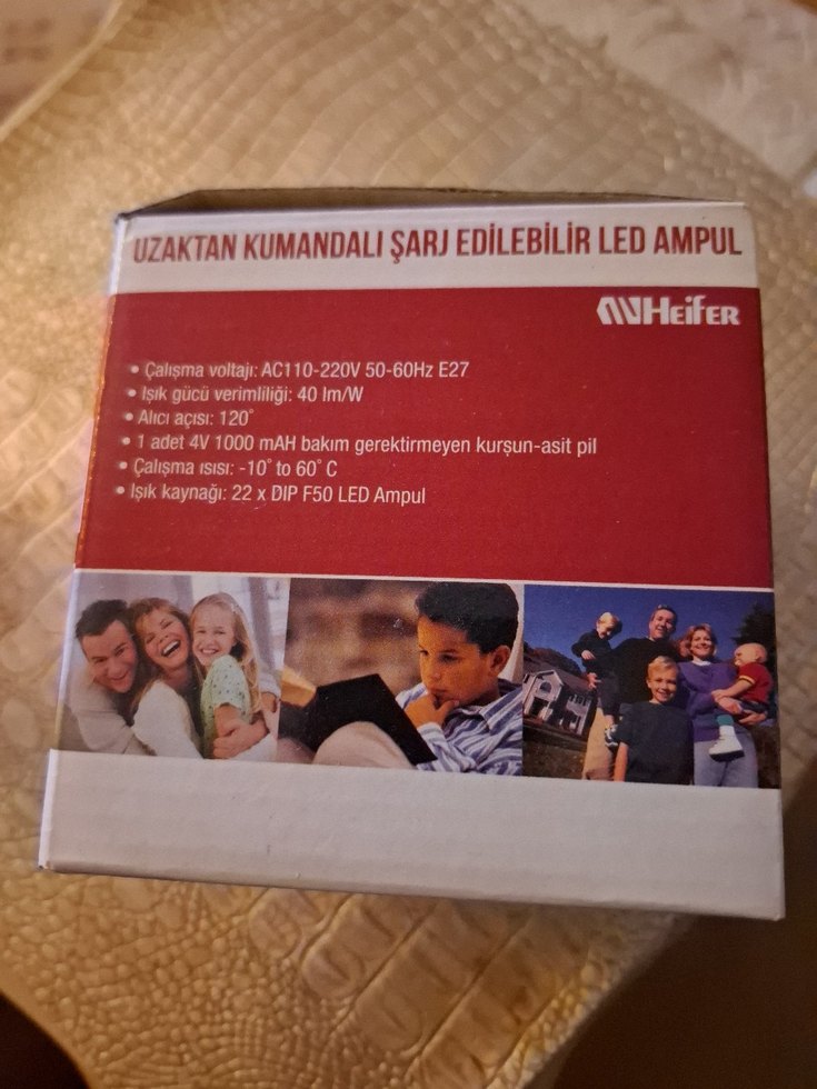 Diger Beyaz Şarj Edilebilir LED Ampul - Görsel 2