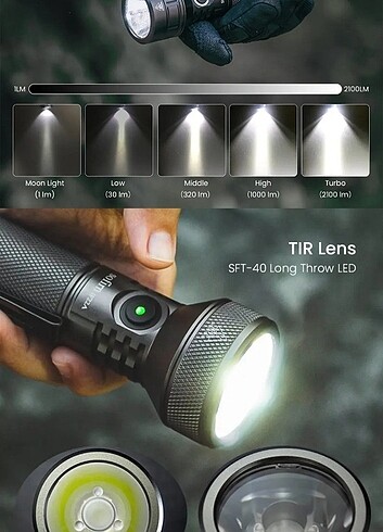 Beden Sofirn uzun menzilli fener 680mt.2100lumens
