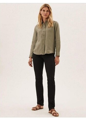 Marks & Spencer Siyah Straight Jean