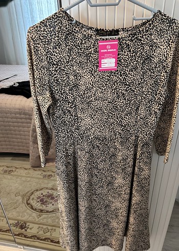 Fakir Kollu Gri Bohem  Elbise - Görsel 3