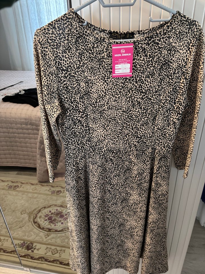 Fakir Kollu Gri Bohem  Elbise - Görsel 3