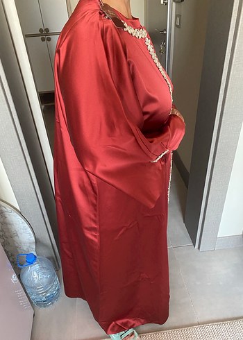 50 Beden Bordo Payetli Uzun Kollu Nişan Elbisesi