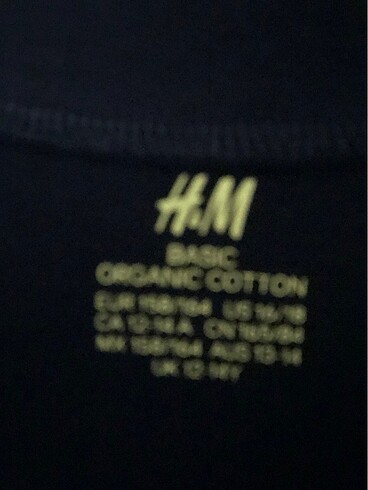 12-13 Yaş Beden H&M erkek çocuk bady cotton içlik tişört