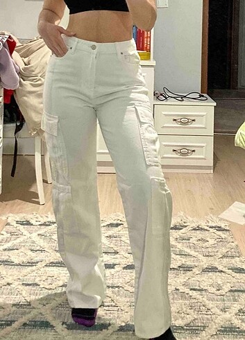 Beyaz Kargo Jean