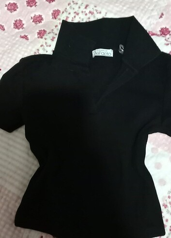 Defacto Polo yakalı crop