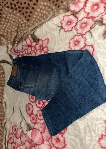 Massimo Dutti Kadin Mavi Denim Midi Boy Jean