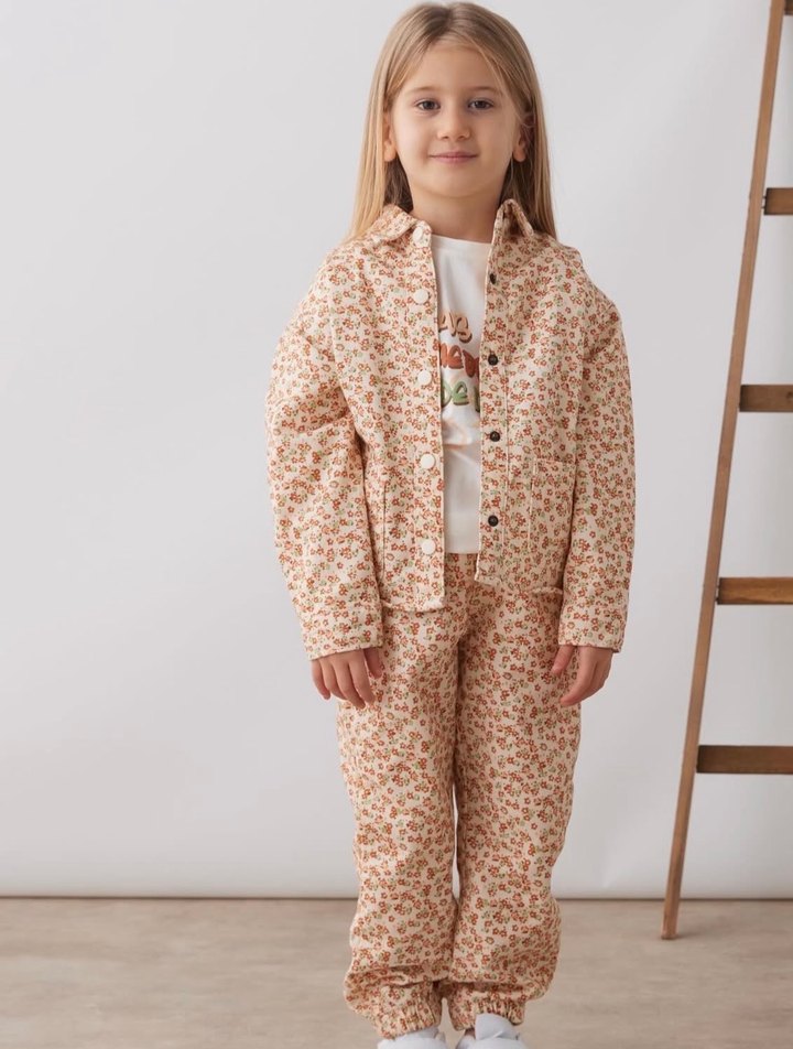 Cichild markası Bej Desenli Kız Çocuk Eşofman Takımı - Görsel 2