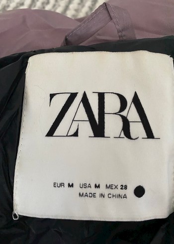 m Beden Zara Gri Kadın Midi Kışlık Fermuarlı Mont