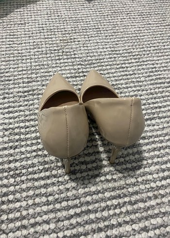 Bej Yılan Desenli Stiletto Topuklu Kadın Ayakkabı - Görsel 2