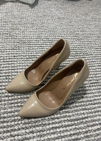 Bej Yılan Desenli Stiletto Topuklu Kadın Ayakkabı - Görsel 4