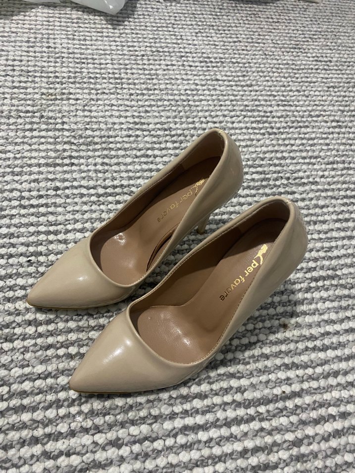 Bej Yılan Desenli Stiletto Topuklu Kadın Ayakkabı - Görsel 4