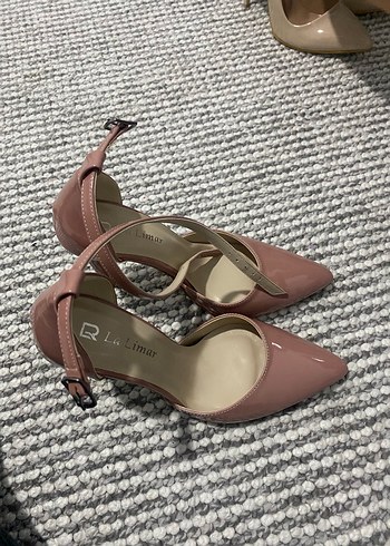 Pembe Bağcıklı Stiletto Kadın Ayakkabı - Görsel 4