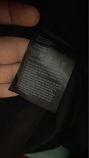 xs Beden siyah Renk H&M kısa kaşe kaban