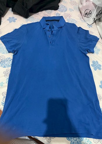 Mavi Kısa Kollu Polo Tişört - Görsel 2