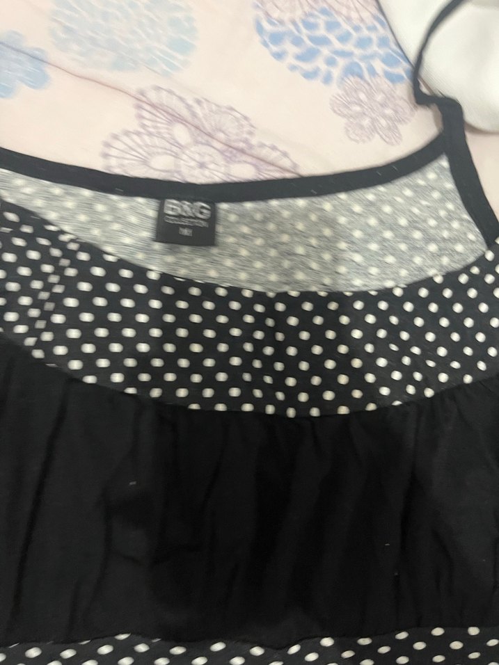 Puantiye Desenli Siyah Hamile Gecelik - Görsel 3