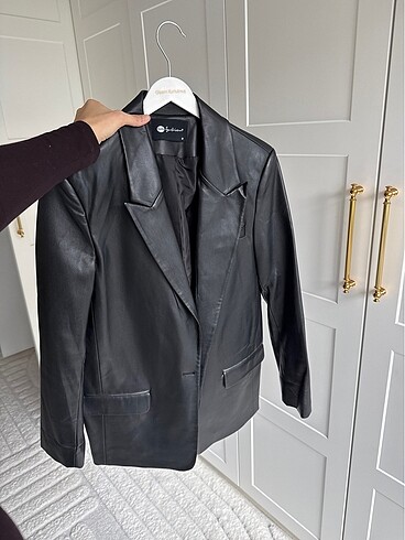Diğer Oversize deri blazer