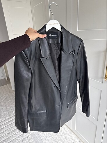 Oversize deri blazer