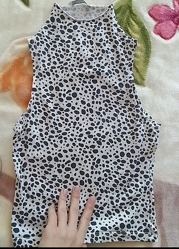 Leopar desenli bluz