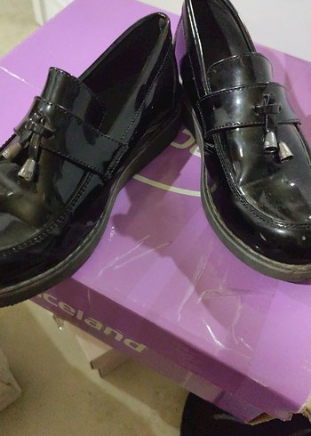 Kız Çocuk Siyah Rugan Tokalı Loafer - Görsel 4