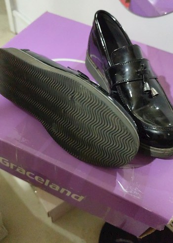 Kız Çocuk Siyah Rugan Tokalı Loafer - Görsel 3