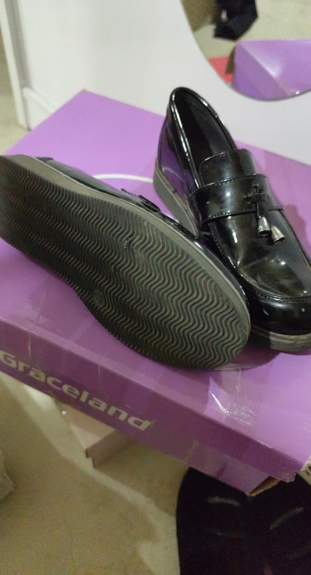 Kız Çocuk Siyah Rugan Tokalı Loafer - Görsel 3