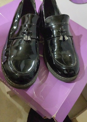 Siyah Rugan Stiletto Topuklu Klasik erkek çocuk Ayakkabı - Görsel 2